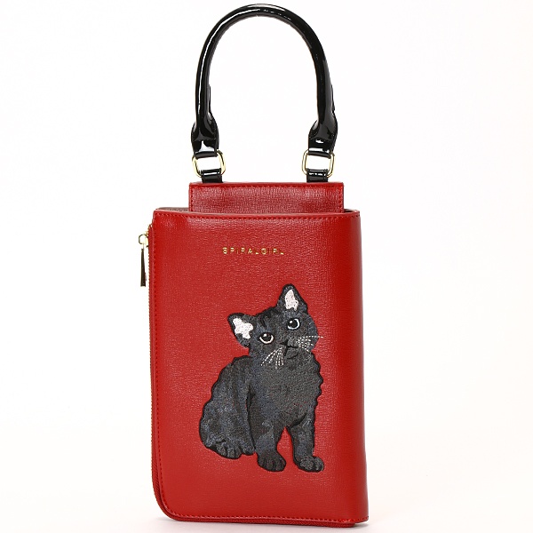 楽天市場】猫刺繍財布型ショルダーバッグ／スパイラルガール（バッグ