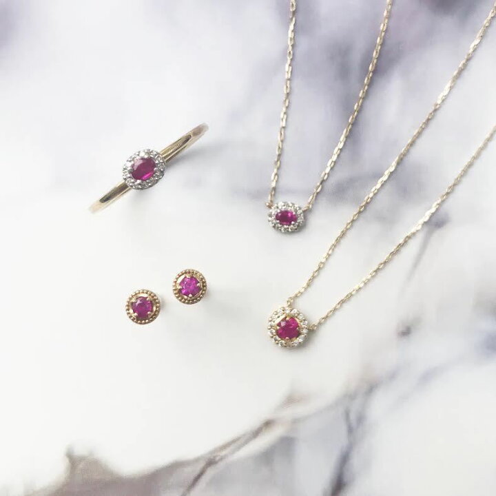 楽天市場】K10イエローゴールド ルビー ダイヤモンド取り巻き  