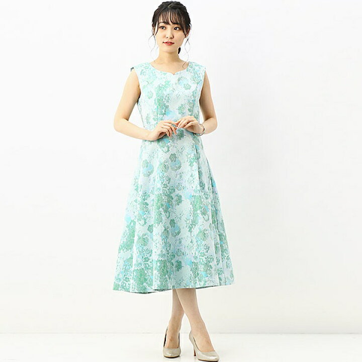 楽天市場 ファイナルセール 花柄ジャガードワンピース 結婚式 二次会 パーティ アンフィニ Infine 丸井 マルイ 楽天市場店