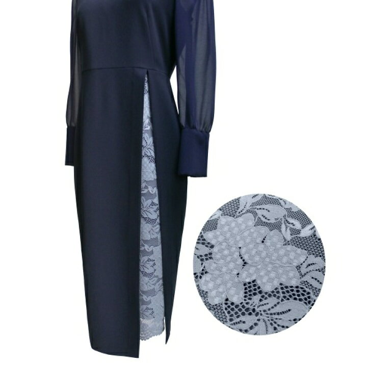 再入荷 ドレス レースレイヤードvネックタイトワンピース結婚式パーティードレス Recomenda Co