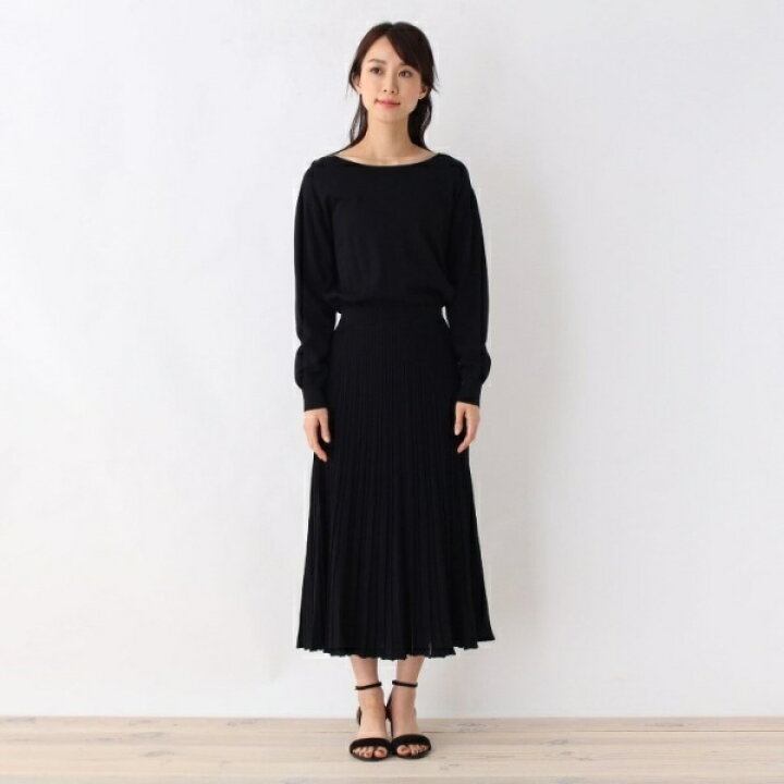 楽天市場 プリーツフレア ニットワンピース Web限定サイズ オペークドットクリップ 丸井 マルイ 楽天市場店