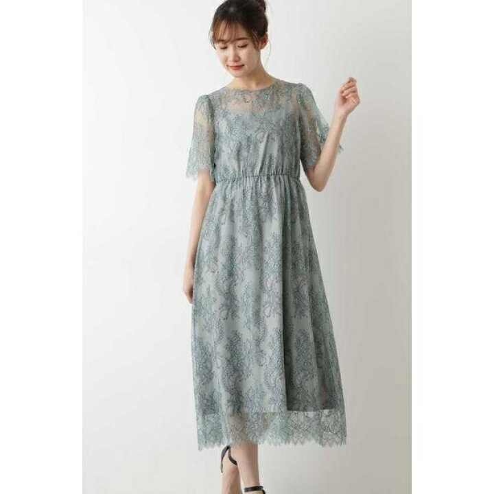 楽天市場 Nbb Decor バイカラースカラレースドレス ナチュラルビューティーベーシック Natural Beauty Basic 丸井 マルイ 楽天市場店