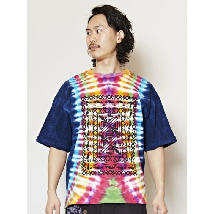 楽天市場 チャイハネ タイダイ エスニックプリントメンズtシャツ チャイハネ Cayhane 丸井 マルイ 楽天市場店