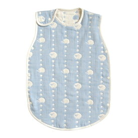 Hoppetta 6重ガーゼスリーパー　ブルー／ディモワ（10mois）