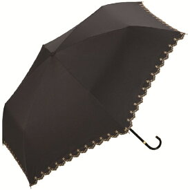 【UVカット99%日傘】遮光星柄スカラップmini/雨でも使える（レディース折りたたみ傘）／WPC