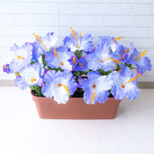 造花プランター フラワープランター フラワーアレンジメント フェイクグリーン 店舗装飾 ディスプレイ パチンコ店 工事現場 住宅展示場 モデルハウス ショールーム 夏装飾 パープル/PF295-LB