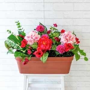 造花プランター フラワープランター フラワーアレンジメント フェイクグリーン 店舗装飾 ディスプレイ パチンコ店 工事現場 住宅展示場 モデルハウス ショールーム ピンク/PF383-LB 造花プラ