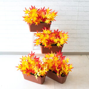 造花プランター フラワープランター フラワーアレンジメント フェイクグリーン 店舗装飾 ディスプレイ パチンコ店 工事現場 住宅展示場 モデルハウス ショールーム 秋装飾 オレンジ/PF415 造