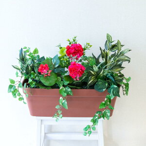 造花プランター フラワープランター フラワーアレンジメント フェイクグリーン 店舗装飾 ディスプレイ パチンコ店 工事現場 住宅展示場 モデルハウス ショールーム 通年 グリーン/PF547-LB 造