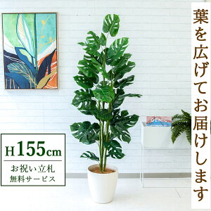 フェイクグリーン スプリットフィロツリー H約155cm 鉢付き / 人工観葉植物 観葉植物 フェイク 造花 店舗 装飾 開店 開業 移転 祝い ギフト プレゼント おしゃれ 住宅展示場 モデルハウス オフ