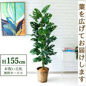 フェイクグリーン スプリットフィロツリー H約155cm 鉢付き / 人工観葉植物 観葉植物 フェイク 造花 店舗 装飾 開店 開業 移転 祝い ギフト プレゼント おしゃれ 住宅展示場 モデルハウス オフ