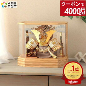 【100周年祭特価★先着クーポン】五月人形 コンパクト おしゃれ 兜 5月人形 兜飾り 兜ケース飾り 宝童監修 白金中鍬兜 8号 六角 アクリルケース ケース 初節句 男の子 兜コンパクト 節句 飾り h085-mm-ck2606-8 【2026年度新作】