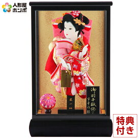 羽子板 初正月 ケース飾り 雪輪桜散らし 8号 黒塗りB h291-skt-8-bl9b 人形屋ホンポ