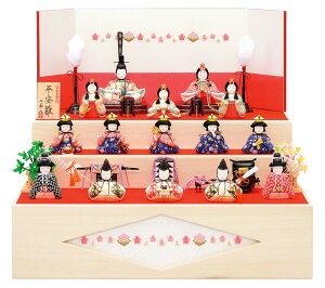 雛人形 コンパクト 一秀 ひな人形 木目込人形飾り 収納飾り 三段飾り 十五人飾り 木村一秀作 平安雛 14号 桐箱 【2026年度新作】 h083-id-001