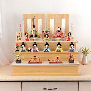 雛人形 コンパクト 一秀 ひな人形 木目込人形飾り 三段飾り 十人飾り 木村一秀作 大和雛 12号 【2026年度新作】 h083-ik-008-7