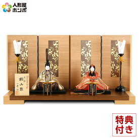 雛人形 コンパクト 一秀 ひな人形 木目込人形飾り 平飾り 親王飾り 木村一秀作 桃山雛 正絹 25号 コードレスぼんぼり付 【2026年度新作】 h083-ib-117