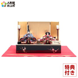 【クーポン利用で5%OFF】雛人形 コンパクト 久月 ひな人形 平飾り 文庫飾り 親王飾り 着付 二世光匠 新松風シリーズ 梅花 正絹 久月オリジナル頭 高岡塗り 【2026年度新作】 h083-k-8156 D-10