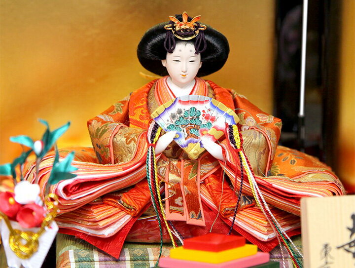 雛人形 光園作 衣裳着 親王飾り 正絹 黄櫨染 小三五親王 久月監製 HNQ 