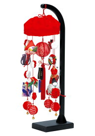 雛人形 平安豊久 ひな人形 つるし飾り つるし雛 さげもん 健明作 正絹小雪 (ミニ) スタンド付 【2026年度新作】 h083-mo-332511 HJ-285