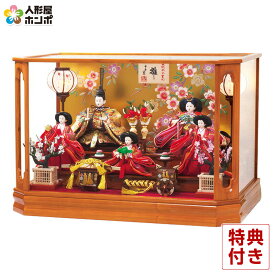 【新春SALE★19,800円OFFクーポン】雛人形 平安豊久 ひな人形 ケース飾り 五人飾り さりな 正絹本金帯地 三五五人 六角ケース 【2026年度新作】 h263-mo-333353