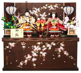 雛人形 コンパクト 平安義正 ひな人形 雛 収納飾り 親王飾り 熊倉聖祥原作 特選本頭 正絹さくら 三五親王 和桜 【2025年度新作】 h293-sw-sn3s8208