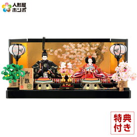 【新春SALE★85,600円OFFクーポン】【先着1名様限定】雛人形 コンパクト ひな人形 平飾り 親王飾り 三宅玄祥作 京九番 正絹西陣織 金沢箔 盛上蒔絵 【2026年度新作】 h253-myk-3-b