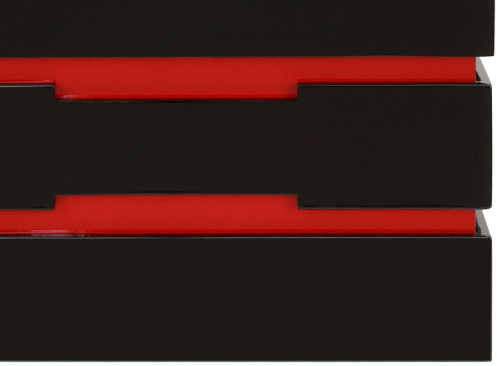 五月人形 コンパクト 1 5 H045 Fz 6h22 773 二曲屏風 兜収納飾り 兜飾り 本小札 赤糸縅 辰広作 黒赤溜塗 贈答 兜収納飾り