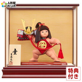 【4/20全品+P10倍★100周年祭クーポン】五月人形 コンパクト 吉徳 金太郎 浮世人形 ケース飾り 童 兜持ち 8号 【2026年度新作】 h075-ys-503265