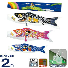 こいのぼり 村上鯉 鯉のぼり 庭園用 ベランダ用 スタンド付セット 2m ワンパク大将 【2026年度新作】 mk-112-504