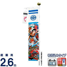 武者絵のぼり 大畑 武者幟 武田信玄 2.6m ミニポール付セット 杭式 家紋または名入れ代込 【2026年度新作】 ko5o-603-008-ts
