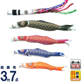 こいのぼり キング印 鯉のぼり 庭園用 3m7点 ナイロンゴールド鯉 祥龍吹流し 家紋・名前入れ可能 【2026年度新作】 ym-2211730