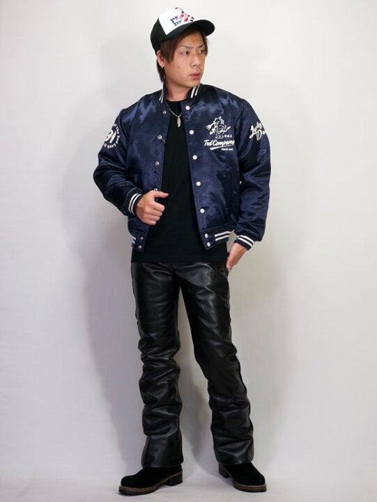 楽天市場】バンソン レザーブーツカットパンツ WOODSTOCK 本革 皮パン  