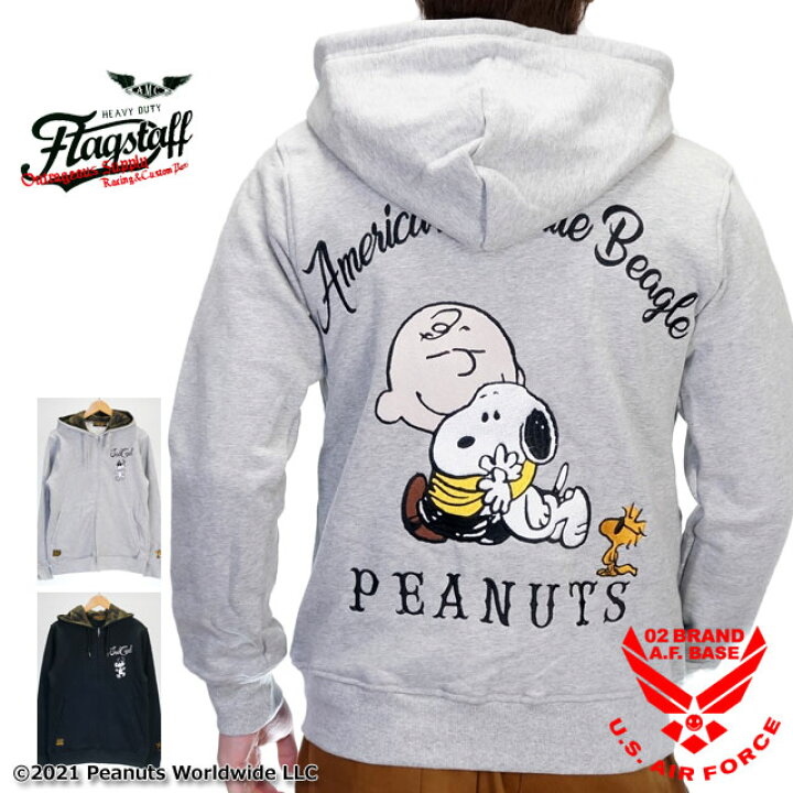 楽天市場 フラッグスタッフ スヌーピーコラボ チャーリーブラウン刺繍 スウェットパーカー メンズ 新作21 22年モデル Flag Staff Snoopy 02brand ゼロツーブランド