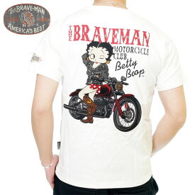 アウトレットセール!!ブレイブマン ベティブープコラボ バイカーズベティー 刺繍 半袖 Tシャツ メンズ 新作2022年モデル THE BRAVE MAN BETTY BOOP bbb-2211