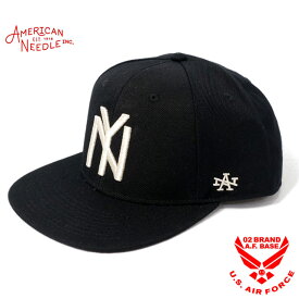 アメリカンニードル ニューヨーク ブラックヤンキース 刺繍 ベースボールキャップ 帽子 メンズ 新作2022年モデル AMERICAN NEEDLE smu672a-nby
