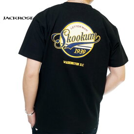 アウトレットセール!!ジャックローズ スクーカムコラボ カレッジサークル刺繍 ルーズサイズ 半袖Tシャツ メンズ 新作2022年モデル JACKROSE cl-0001