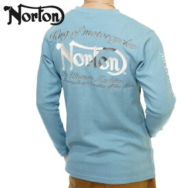 アウトレット!!ノートン バイカラーロゴ刺繍 サーマル 長袖Tシャツ ロンT メンズ 新作2022-2023年モデル NORTON 223n1107
