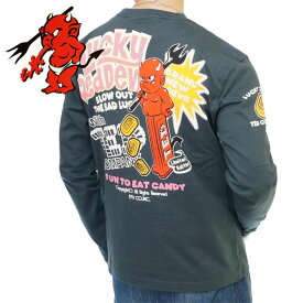 アウトレット!!テッドマン DEVIL DISPENSER 抜染プリント 長袖Tシャツ ロンT メンズ 新作2022-2023年モデル TEDMANS tdls-354