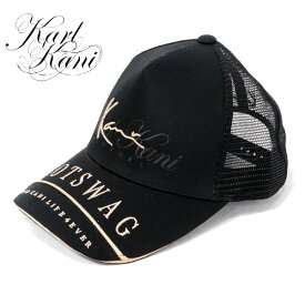アウトレット!!カールカナイゴルフ ダブルロゴ刺繍 ゴールドパイピング メッシュキャップ 帽子 メンズ 新作2022年モデル KARL KANI GOLF 232kg8704