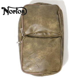 ノートン ムラカラー ロゴエンボス PUレザー スクエア型 ボディバッグ 鞄 メンズ 新作2023年モデル NORTON 232n8508