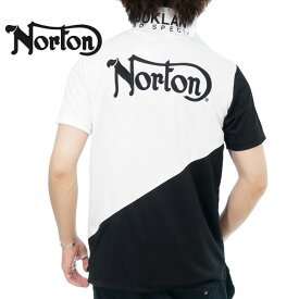 アウトレット!!ノートン ロゴ刺繍 カラー切替 半袖ポロシャツ メンズ 新作2023年モデル NORTON 232nn1201