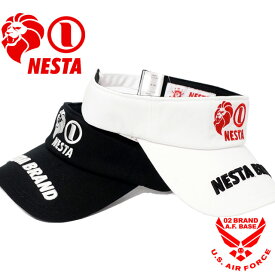 アウトレット!!ネスタブランド 3Dロゴ刺繍 ベーシック サンバイザー 帽子 メンズ 新作2023年モデル NESTA BRAND 232bb8701