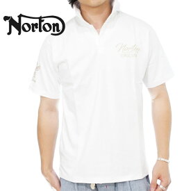 アウトレット!!ノートン ゴールドポイント刺繍 スキッパー 半袖ポロシャツ メンズ 新作2023年モデル NORTON 232n1207