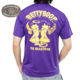 アウトレット!!ブレイブマン ベティブープコラボ デビルエンジェルベティー プリント ドライ 半袖Tシャツ メンズ 新作2023年モデル THE BRAVE MAN BETTY BOOP bbb-2369