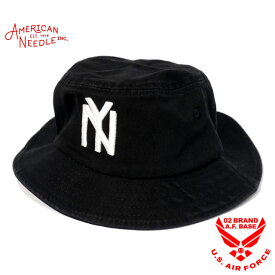 アメリカンニードル ニグロリーグベースボール Negro League NYC BALLPARK 刺繍 バケットハット 帽子 メンズ 新作2023-2024年モデル AMERICAN NEEDLE smu735a-ny