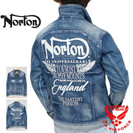ノートン ロゴ刺繍 ストレッチデニム ライダースジャケット Gジャン メンズ 新作2024年モデル NORTON 241n1600