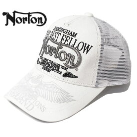 ノートン ラメロゴ刺繍 イーグル柄 ツイル メッシュキャップ 帽子 メンズ 新作2024年モデル NORTON 241n8701