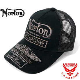 ノートン ラメロゴ刺繍 消臭抗菌 ツイルメッシュキャップ 帽子 メンズ 新作2024年モデル NORTON 241nn8700