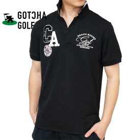 ガッチャゴルフ ベーシック サガラワッペン ロゴ刺繍 鹿の子ポロシャツ メンズ 新作2024年モデル GOTCHA GOLF 242gg1201a
