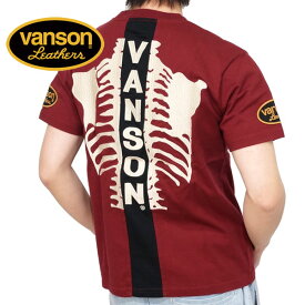 バンソン ラインボーン刺繍 半袖Tシャツ メンズ 新作2024年モデル VANSON nvst-2407
